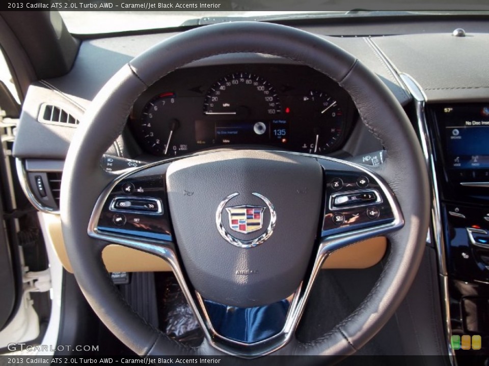 Caramel/Jet Black Accents Interior Steering Wheel for the 2013 Cadillac ATS 2.0L Turbo AWD #74301843