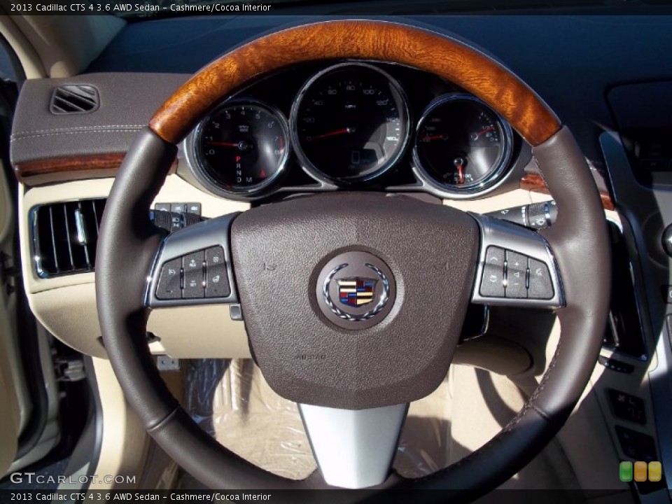 Cashmere/Cocoa Interior Steering Wheel for the 2013 Cadillac CTS 4 3.6 AWD Sedan #74302348