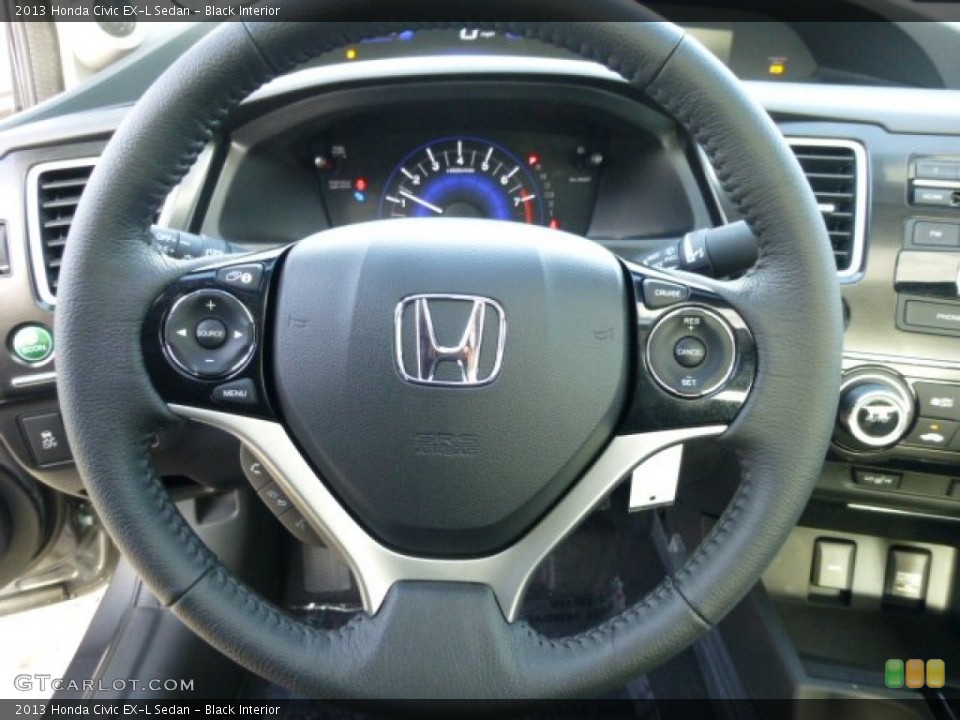 Black Interior Steering Wheel for the 2013 Honda Civic EX-L Sedan #74310417
