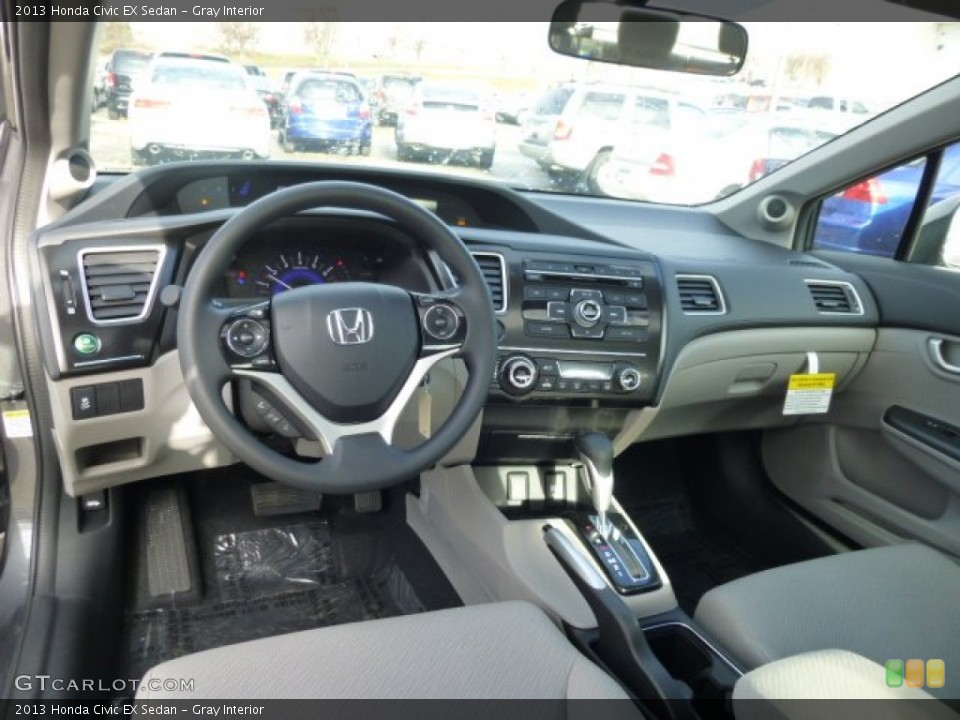 Gray Interior Dashboard for the 2013 Honda Civic EX Sedan #74310767