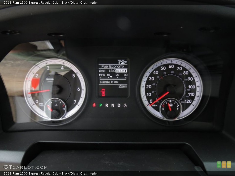 Black/Diesel Gray Interior Gauges for the 2013 Ram 1500 Express Regular Cab #74310835