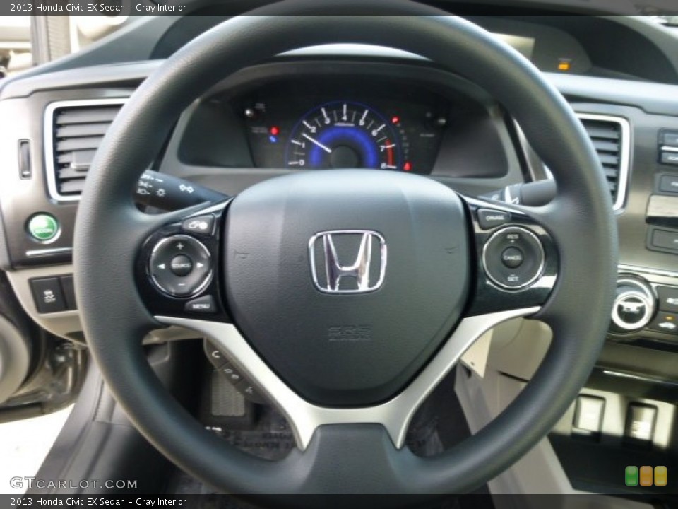 Gray Interior Steering Wheel for the 2013 Honda Civic EX Sedan #74310869