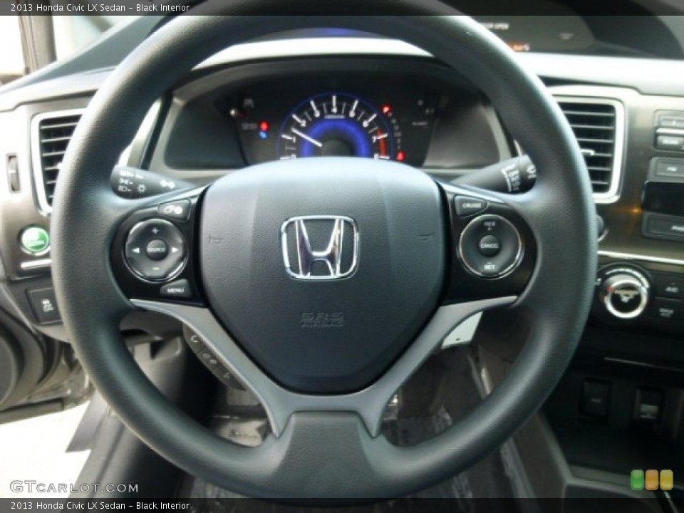 Black Interior Steering Wheel for the 2013 Honda Civic LX Sedan #74311304
