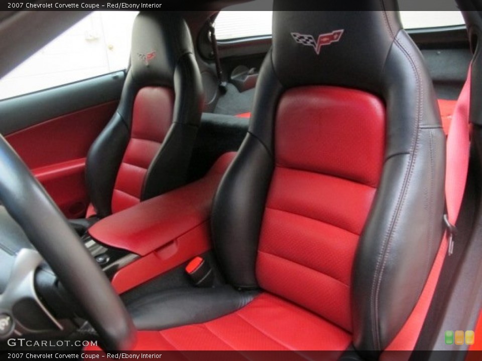 Red/Ebony Interior Front Seat for the 2007 Chevrolet Corvette Coupe #74311898