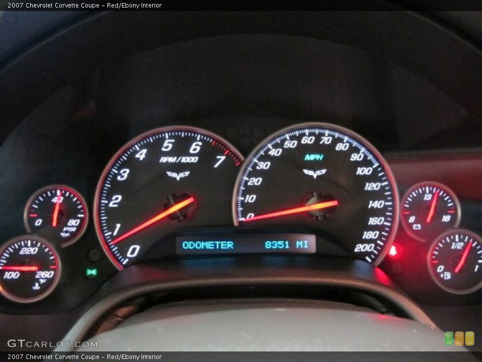 Red/Ebony Interior Gauges for the 2007 Chevrolet Corvette Coupe #74311943