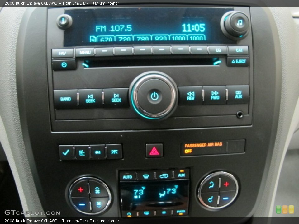 Titanium/Dark Titanium Interior Controls for the 2008 Buick Enclave CXL AWD #74312912