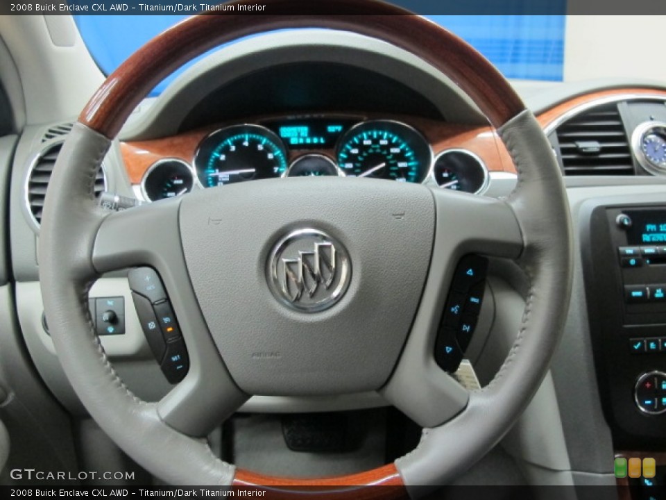 Titanium/Dark Titanium Interior Steering Wheel for the 2008 Buick Enclave CXL AWD #74313037