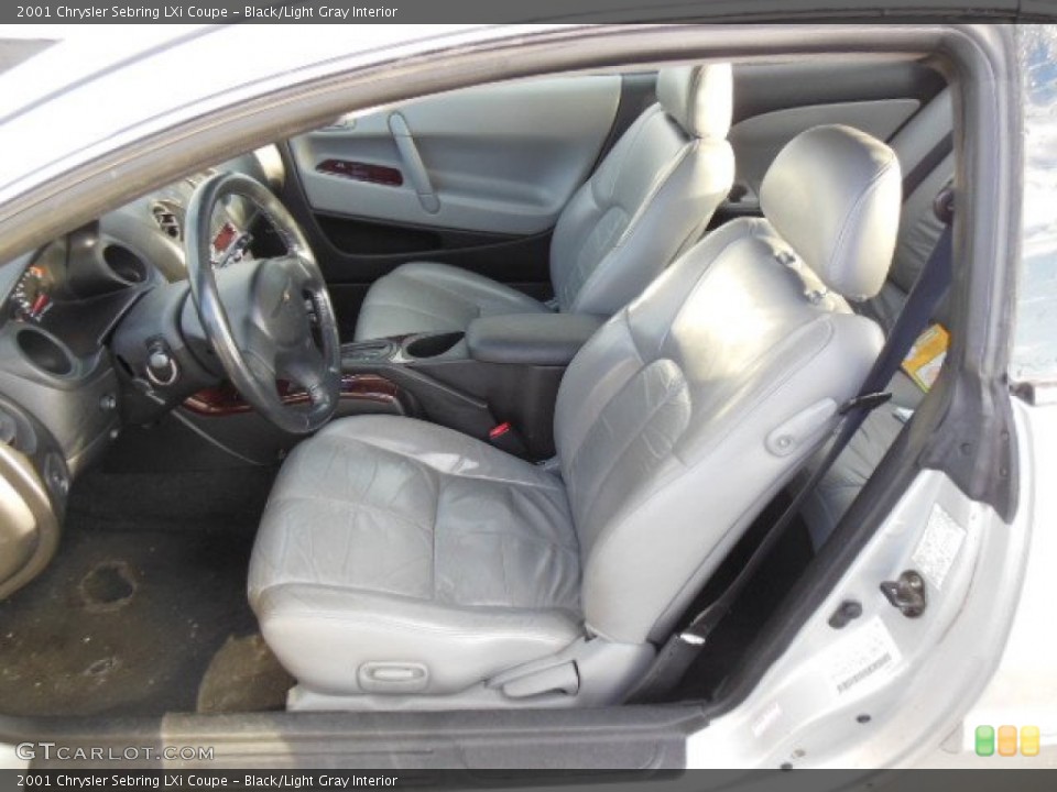 Black/Light Gray Interior Front Seat for the 2001 Chrysler Sebring LXi Coupe #74314241