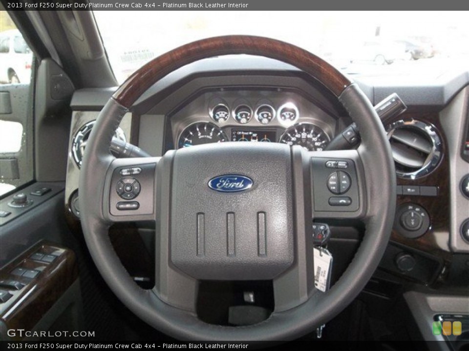 Platinum Black Leather Interior Steering Wheel for the 2013 Ford F250 Super Duty Platinum Crew Cab 4x4 #74315243