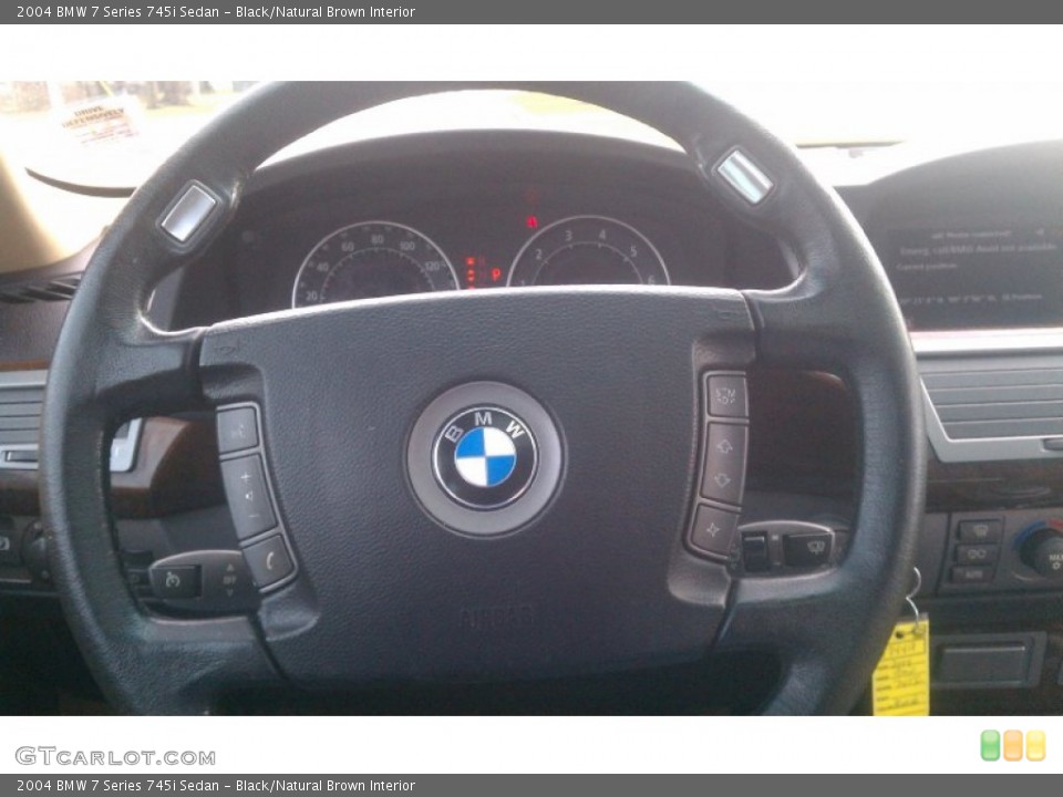 Black/Natural Brown Interior Steering Wheel for the 2004 BMW 7 Series 745i Sedan #74316164