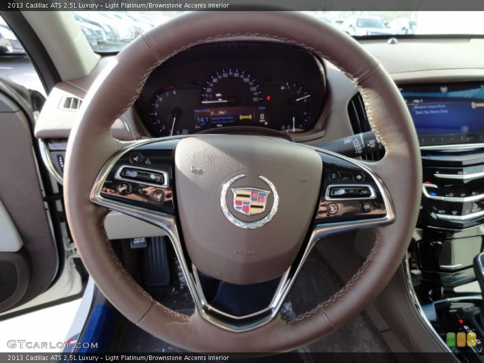 Light Platinum/Brownstone Accents Interior Steering Wheel for the 2013 Cadillac ATS 2.5L Luxury #74319290