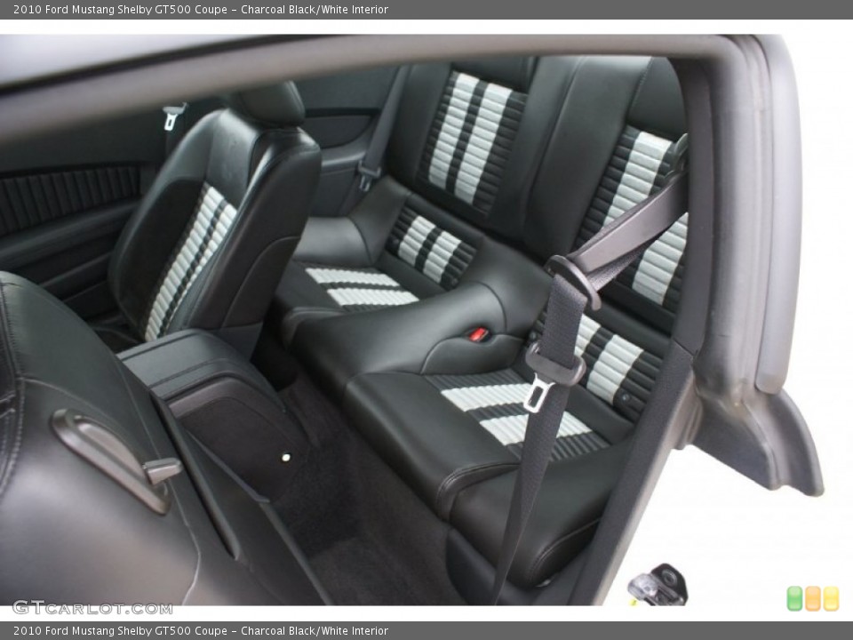 Charcoal Black/White Interior Rear Seat for the 2010 Ford Mustang Shelby GT500 Coupe #74320028