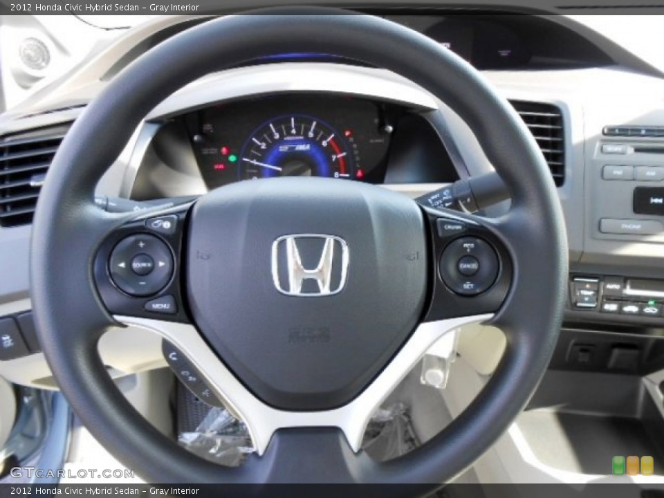 Gray Interior Steering Wheel for the 2012 Honda Civic Hybrid Sedan #74320570