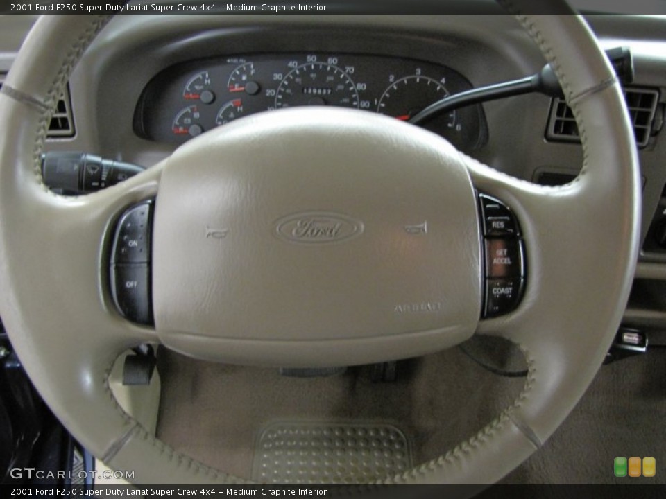 Medium Graphite Interior Steering Wheel for the 2001 Ford F250 Super Duty Lariat Super Crew 4x4 #74324633