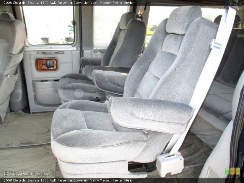 Medium Pewter Interior Rear Seat for the 2008 Chevrolet Express 1500 AWD Passenger Conversion Van #74327476