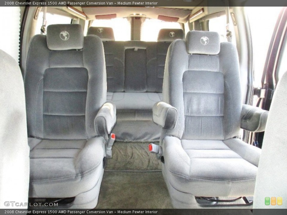 Medium Pewter Interior Rear Seat for the 2008 Chevrolet Express 1500 AWD Passenger Conversion Van #74327503