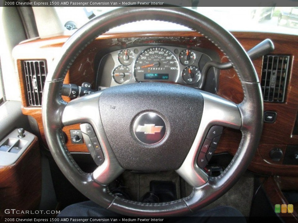 Medium Pewter Interior Steering Wheel for the 2008 Chevrolet Express 1500 AWD Passenger Conversion Van #74327652