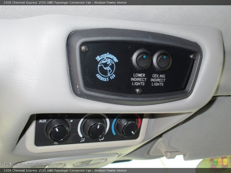 Medium Pewter Interior Controls for the 2008 Chevrolet Express 1500 AWD Passenger Conversion Van #74327680