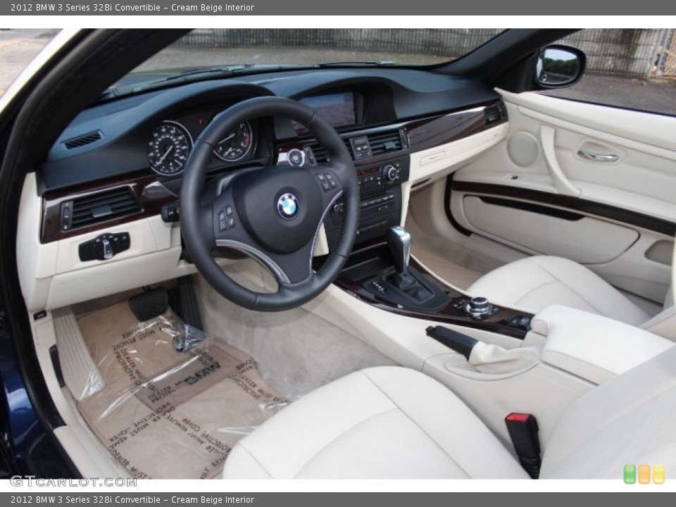 Cream Beige Interior Prime Interior for the 2012 BMW 3 Series 328i Convertible #74330463
