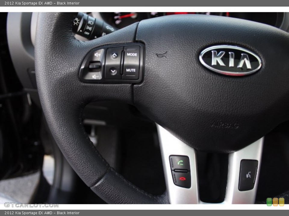 Black Interior Controls for the 2012 Kia Sportage EX AWD #74331974