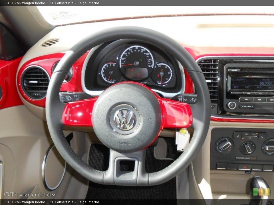 Beige Interior Steering Wheel for the 2013 Volkswagen Beetle 2.5L Convertible #74336897