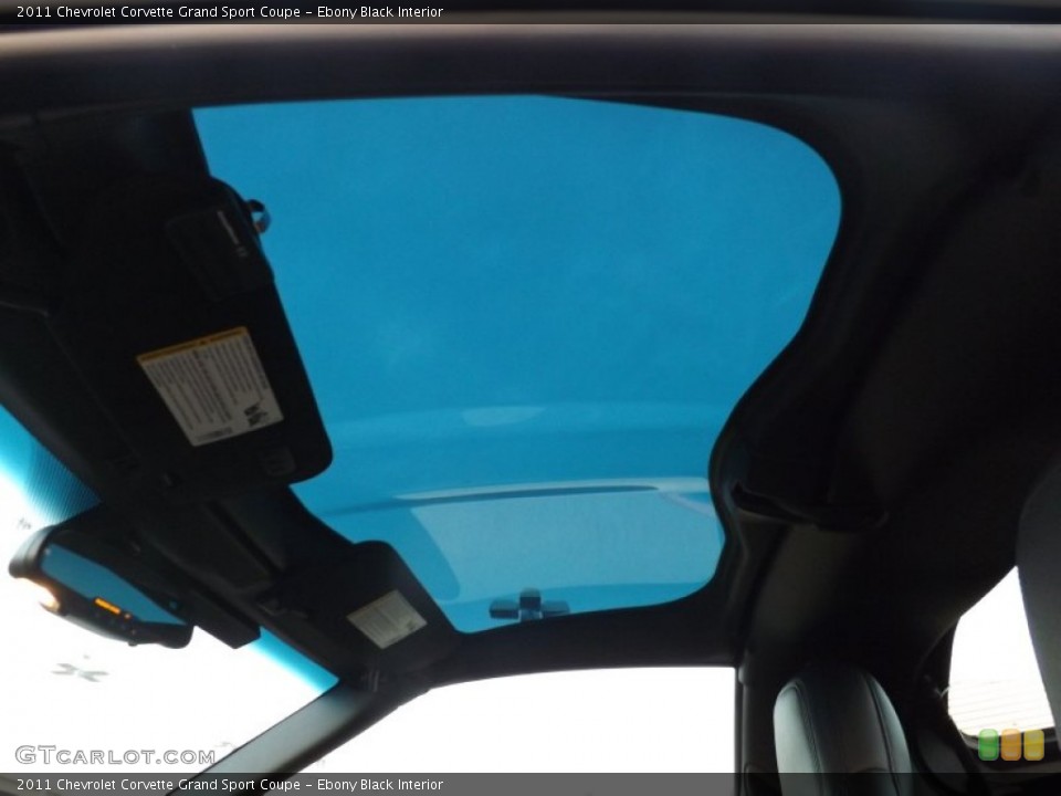Ebony Black Interior Sunroof for the 2011 Chevrolet Corvette Grand Sport Coupe #74337725