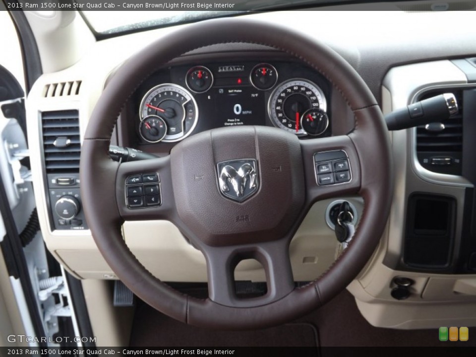 Canyon Brown/Light Frost Beige Interior Steering Wheel for the 2013 Ram 1500 Lone Star Quad Cab #74339551
