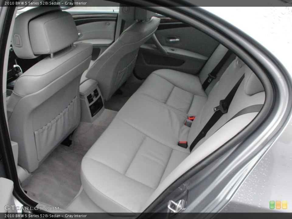 Gray Interior Rear Seat for the 2010 BMW 5 Series 528i Sedan #74341313