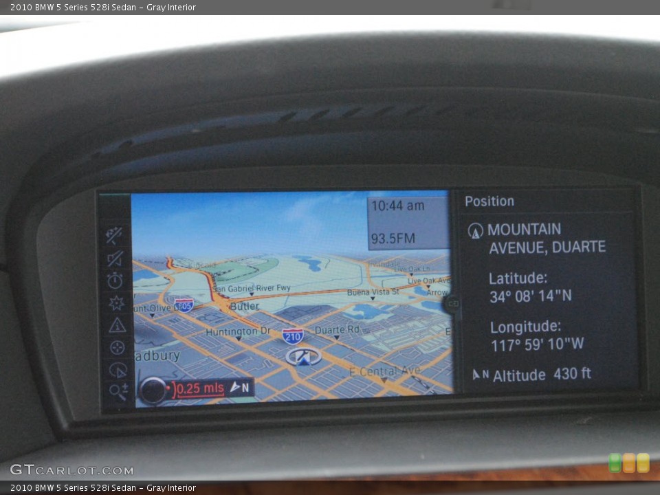 Gray Interior Navigation for the 2010 BMW 5 Series 528i Sedan #74341541