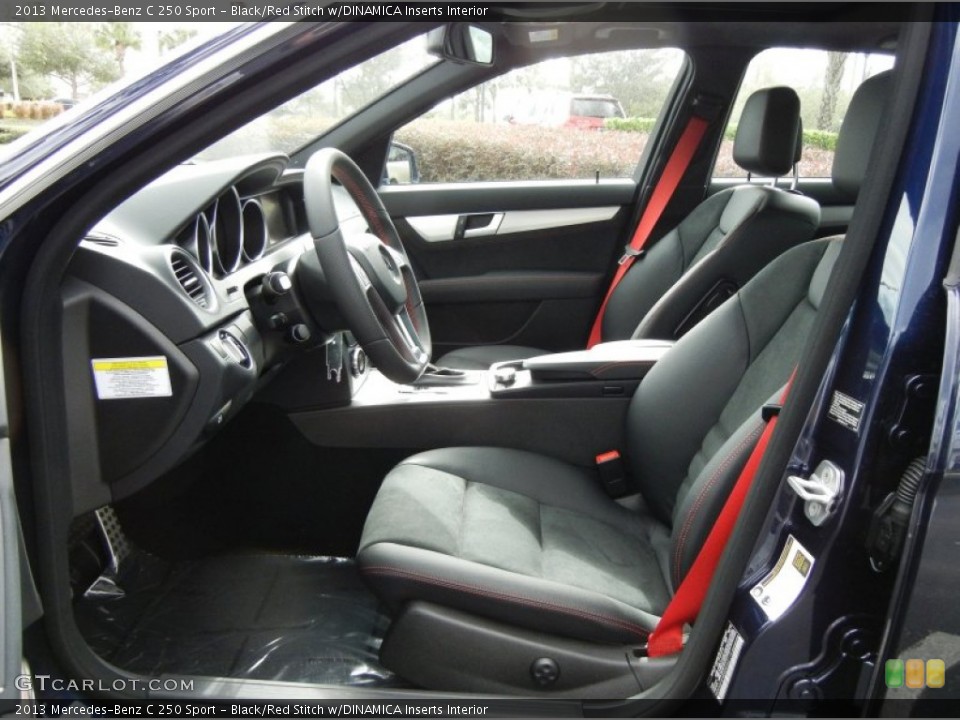 Black/Red Stitch w/DINAMICA Inserts Interior Photo for the 2013 Mercedes-Benz C 250 Sport #74345093