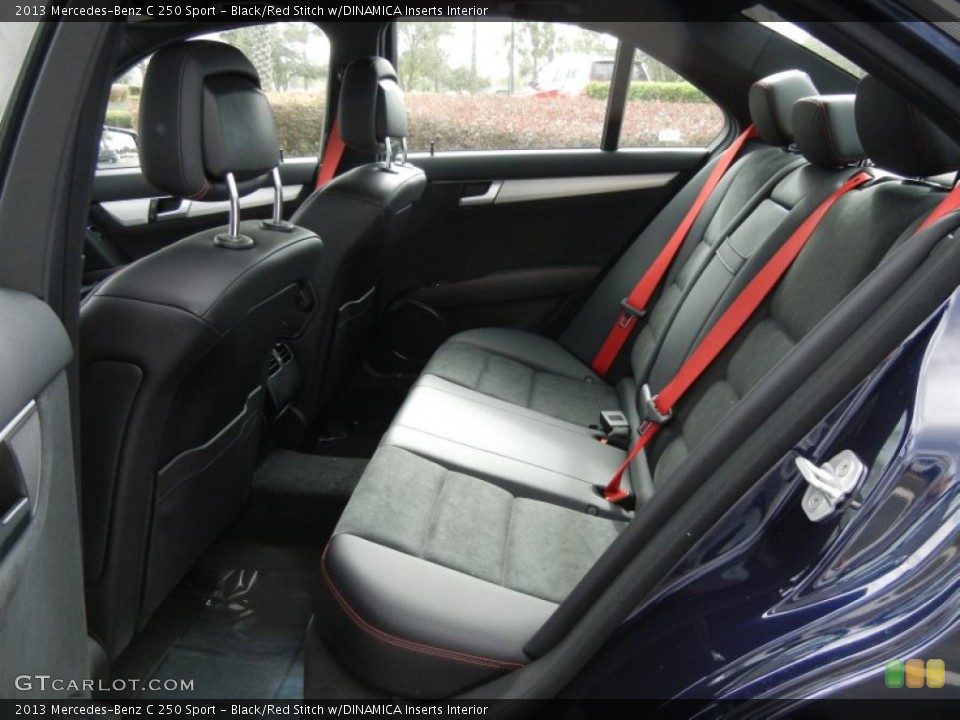 Black/Red Stitch w/DINAMICA Inserts Interior Rear Seat for the 2013 Mercedes-Benz C 250 Sport #74345114