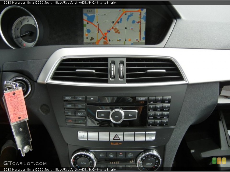 Black/Red Stitch w/DINAMICA Inserts Interior Controls for the 2013 Mercedes-Benz C 250 Sport #74345204
