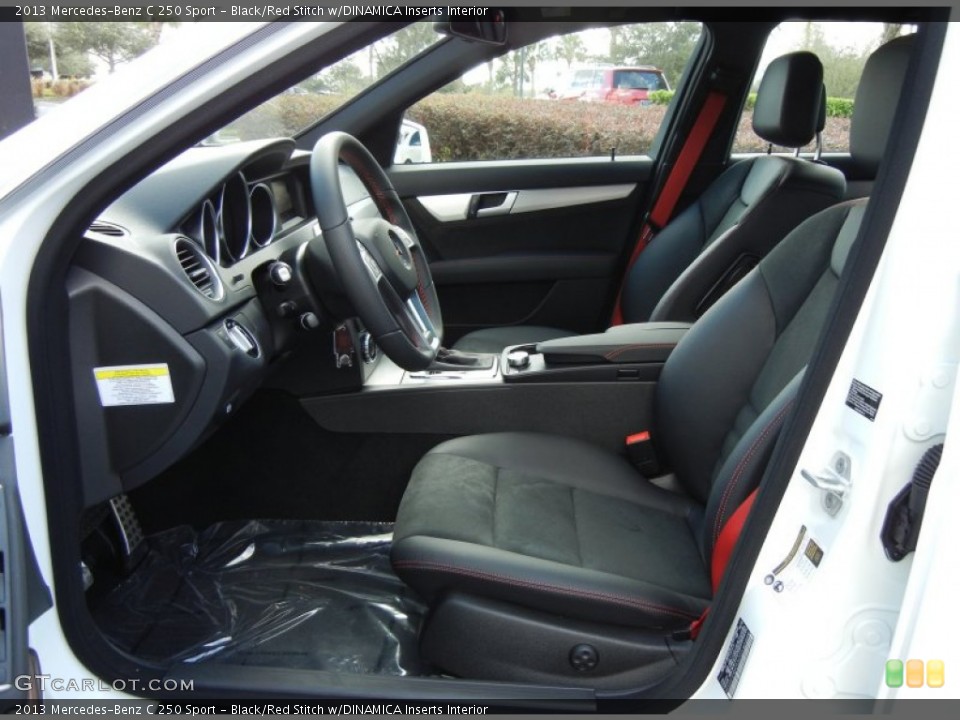 Black/Red Stitch w/DINAMICA Inserts Interior Photo for the 2013 Mercedes-Benz C 250 Sport #74345681