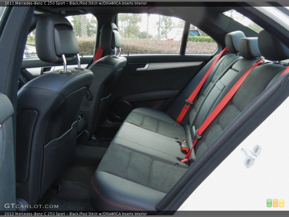 Black/Red Stitch w/DINAMICA Inserts Interior Rear Seat for the 2013 Mercedes-Benz C 250 Sport #74345702