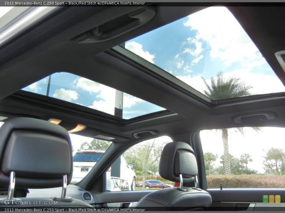 Black/Red Stitch w/DINAMICA Inserts Interior Sunroof for the 2013 Mercedes-Benz C 250 Sport #74345723
