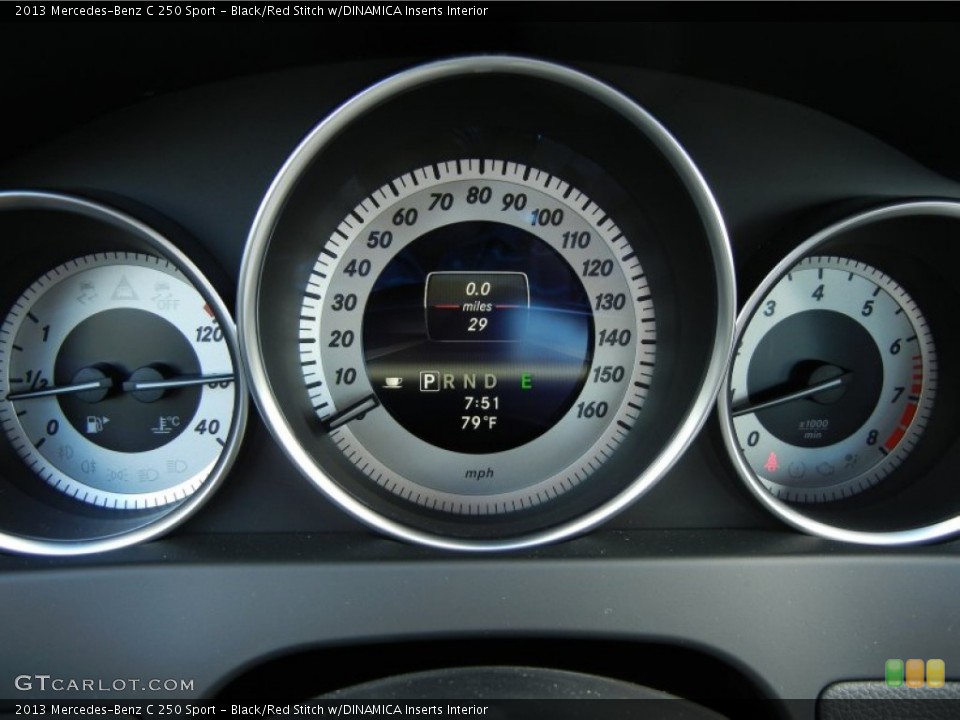 Black/Red Stitch w/DINAMICA Inserts Interior Gauges for the 2013 Mercedes-Benz C 250 Sport #74345768