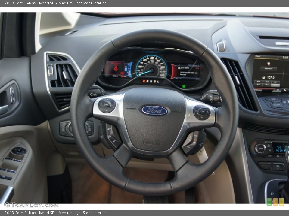 Medium Light Stone Interior Steering Wheel for the 2013 Ford C-Max Hybrid SE #74347580