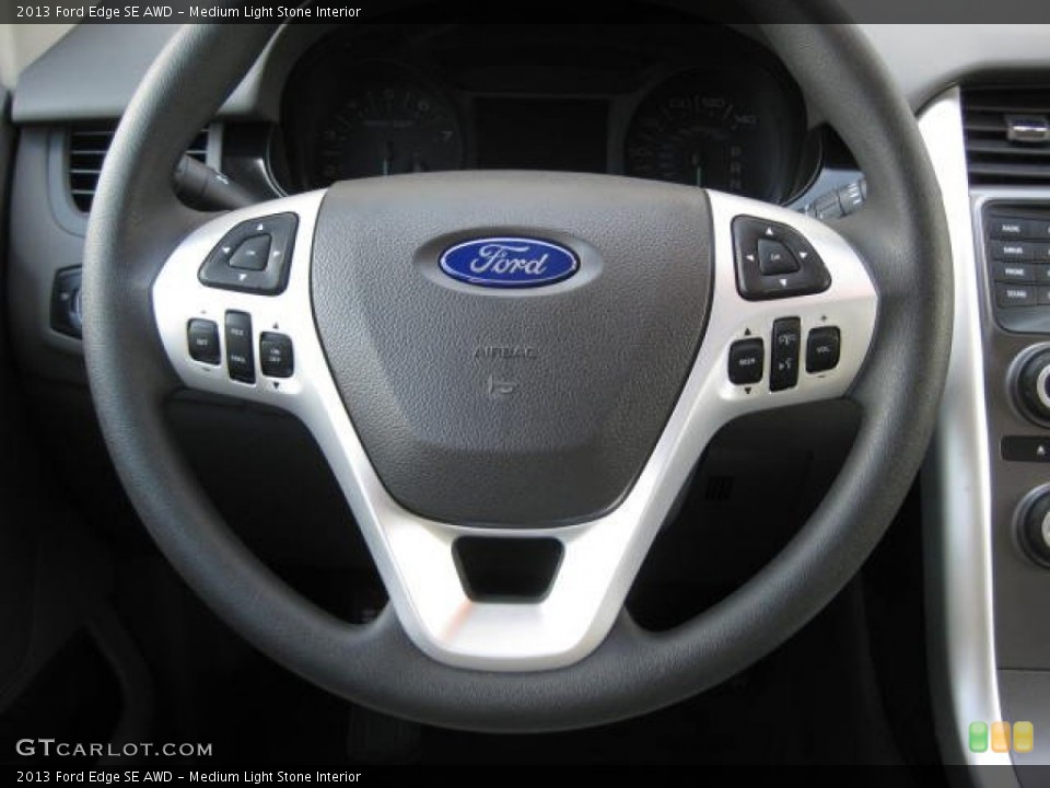 Medium Light Stone Interior Steering Wheel for the 2013 Ford Edge SE AWD #74347942