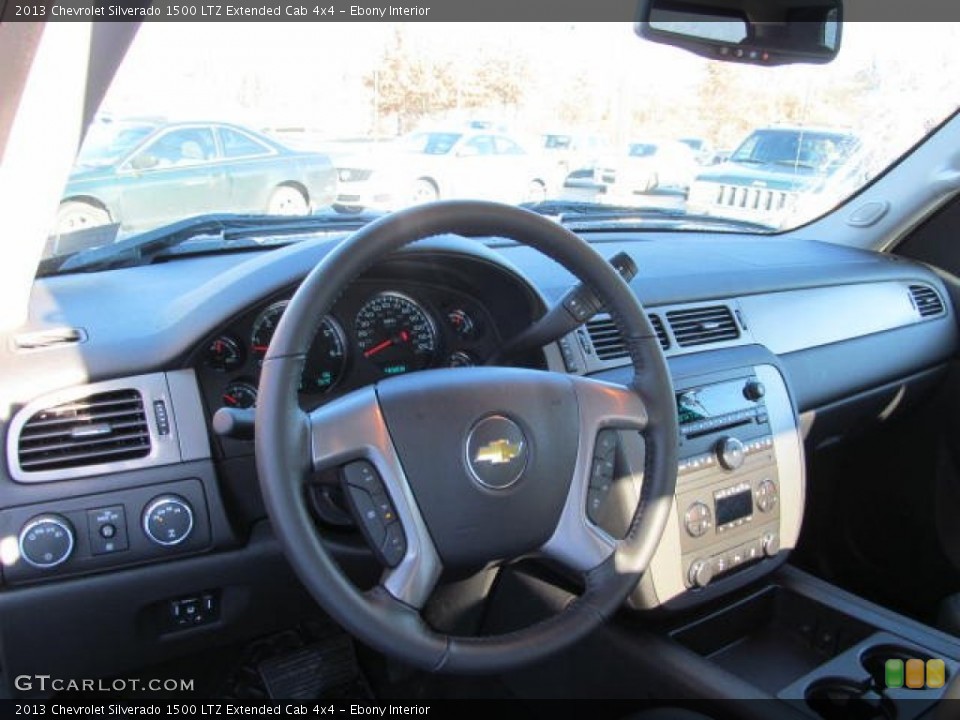 Ebony Interior Dashboard for the 2013 Chevrolet Silverado 1500 LTZ Extended Cab 4x4 #74348928