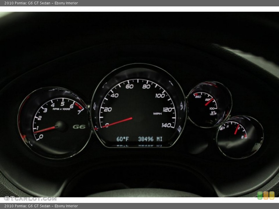 Ebony Interior Gauges for the 2010 Pontiac G6 GT Sedan #74350715