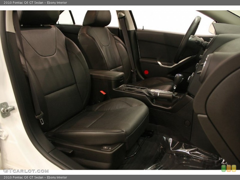 Ebony Interior Front Seat for the 2010 Pontiac G6 GT Sedan #74350811