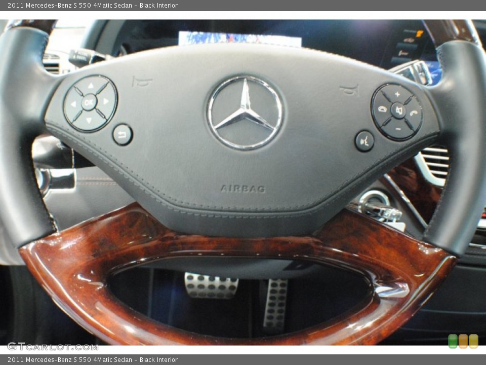 Black Interior Steering Wheel for the 2011 Mercedes-Benz S 550 4Matic Sedan #74357789
