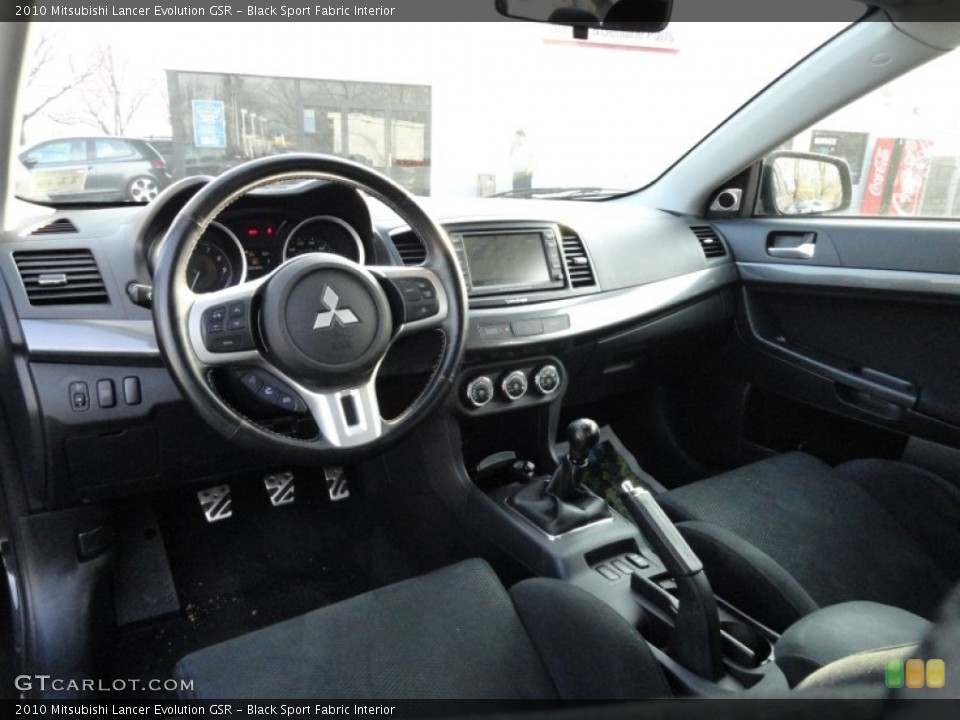 Black Sport Fabric 2010 Mitsubishi Lancer Evolution Interiors
