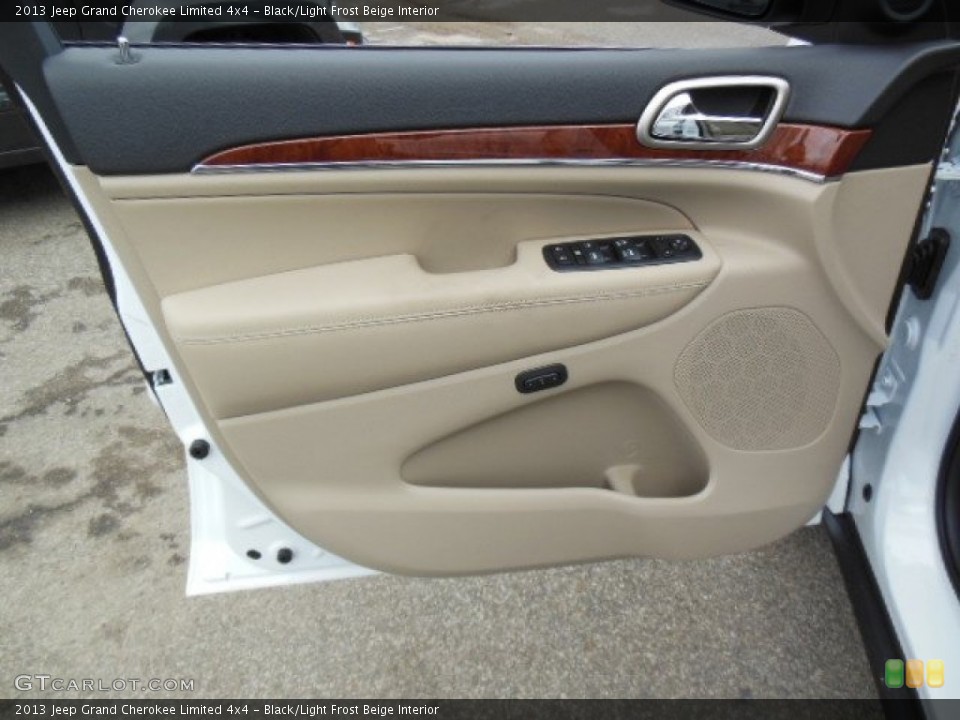 Black/Light Frost Beige Interior Door Panel for the 2013 Jeep Grand Cherokee Limited 4x4 #74360876