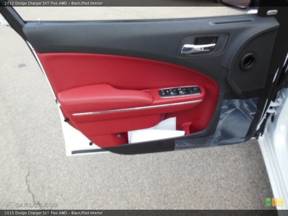 Black/Red Interior Door Panel for the 2013 Dodge Charger SXT Plus AWD #74361695