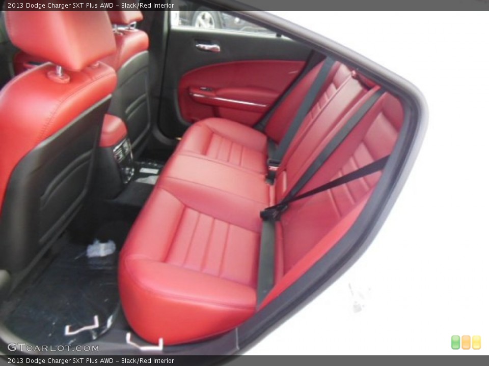 Black/Red Interior Rear Seat for the 2013 Dodge Charger SXT Plus AWD #74361710