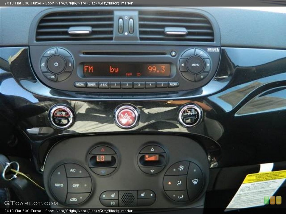 Sport Nero/Grigio/Nero (Black/Gray/Black) Interior Controls for the 2013 Fiat 500 Turbo #74369956