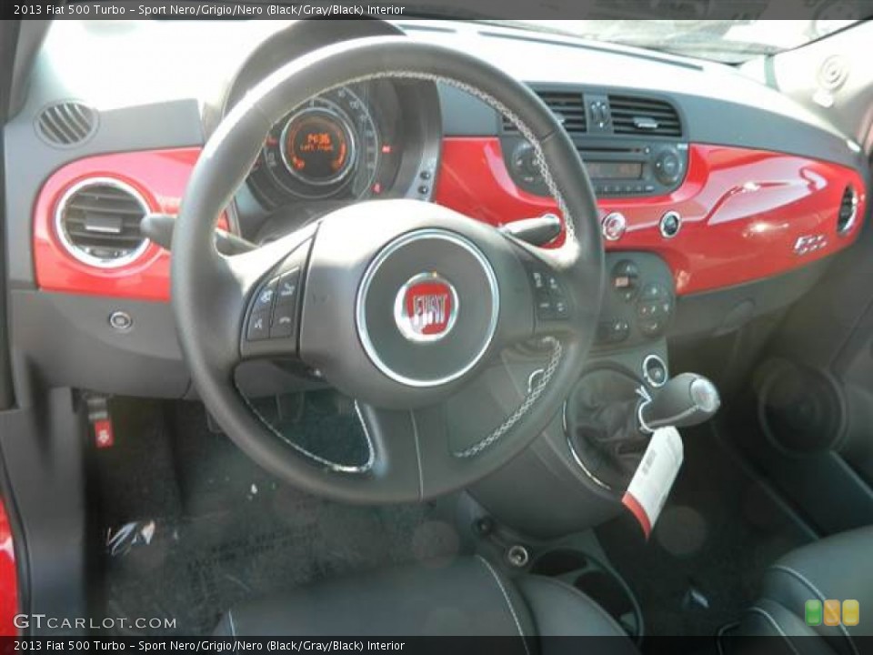 Sport Nero/Grigio/Nero (Black/Gray/Black) Interior Dashboard for the 2013 Fiat 500 Turbo #74370304
