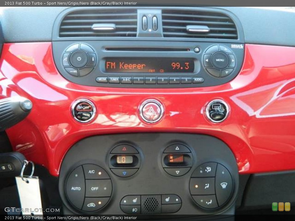 Sport Nero/Grigio/Nero (Black/Gray/Black) Interior Controls for the 2013 Fiat 500 Turbo #74370348