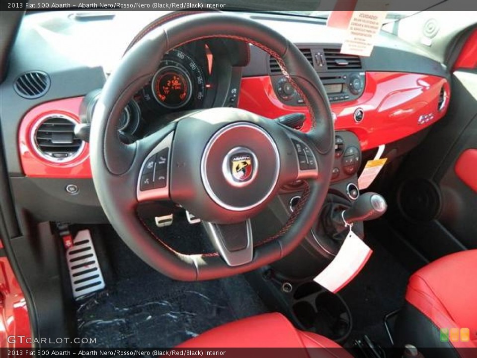 Abarth Nero/Rosso/Nero (Black/Red/Black) Interior Prime Interior for the 2013 Fiat 500 Abarth #74371282